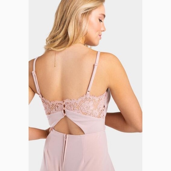 NWT Francesca's Maxx Lace Back Blush Pink Barbie Core Jumpsuit Small - Picture 3 of 10